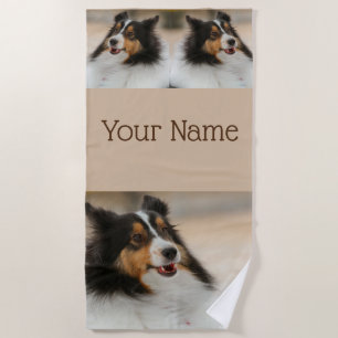 Happy Shelty  Beach Towel