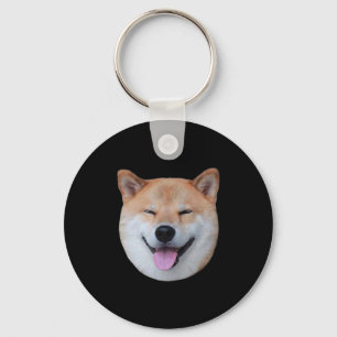 Happy shiba inu face Smiling dog gift Key Ring