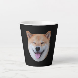 Happy shiba inu face   Smiling dog gift Latte Mug