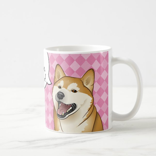Happy Shiba Inu Japanese "Dogs are Love" Coffee Mug (Right)