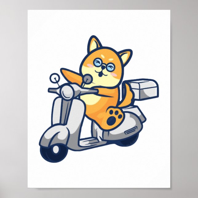 Happy Shiba Inu Poster (Front)