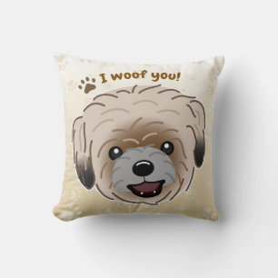 Happy Shih Tzu Dog Lover I Woof You Paws Cushion