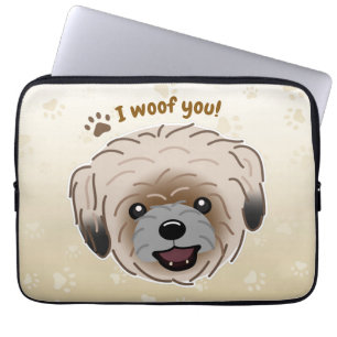 Happy Shih Tzu Dog Lover I Woof You Paws Laptop Sleeve