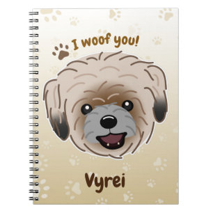 Happy Shih Tzu Dog Lover I Woof You Paws Notebook