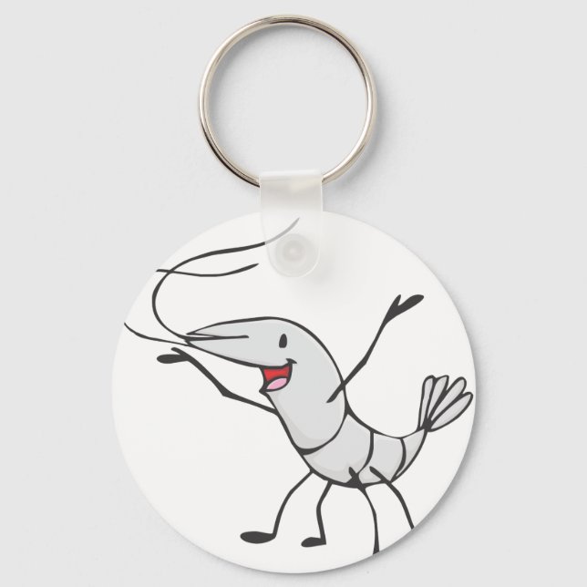 Happy Shrimp Cartoon Key Ring (Front)