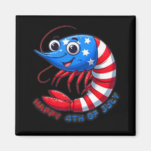 Happy Shrimp Celebrate 4th Of July Kids Men Women Magnet