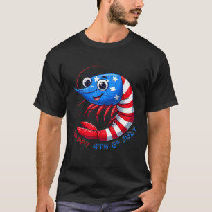 Happy Shrimp Celebrate 4th Of July Kids Men Women  T-Shirt