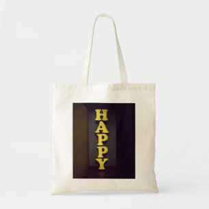 #Happy Sign Typographic Image Happy Type Word Text Tote Bag