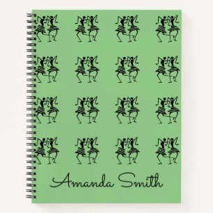 Happy Silhouette Dancers Green Notebook