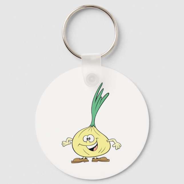 happy silly onion cartoon key ring (Front)