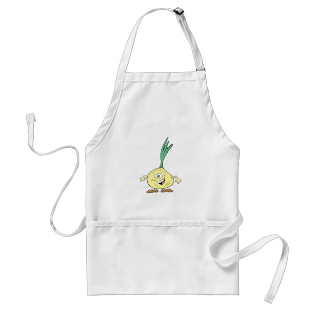 happy silly onion cartoon standard apron (Front)