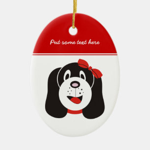 Happy silly puppy custom ornament