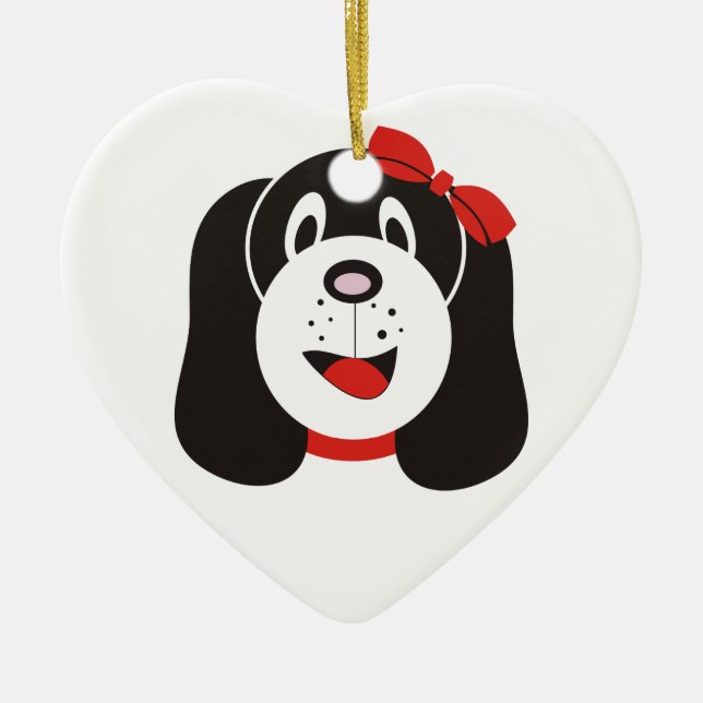 Happy silly puppy custom ornament (Front)