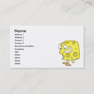 happy silly swiss cheese cartoon business card