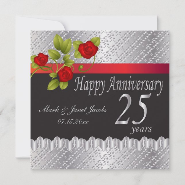 Happy Silver Anniversary | 25 Years Invitation (Front)