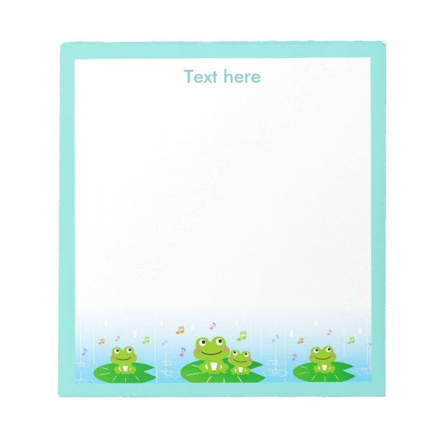 Happy Singing Frogs Simple Notepad (Front)