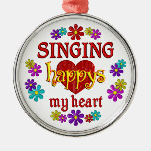 Happy Singing Metal Tree Decoration