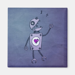 Happy Singing Retro Robot Magnet