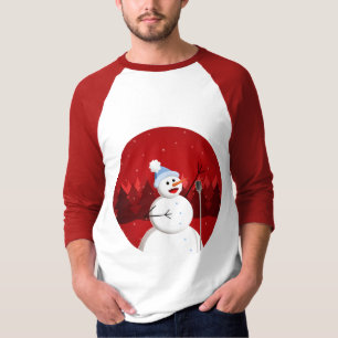 Happy Singing Snowman Christmas Dark Kids T-Shirt