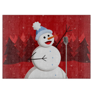 Happy Singing Snowman Musical Christmas Cutting Board