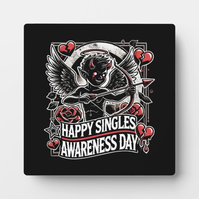 Happy Singles Awareness Day, Anti Valentine’s Day Plaque (Front)