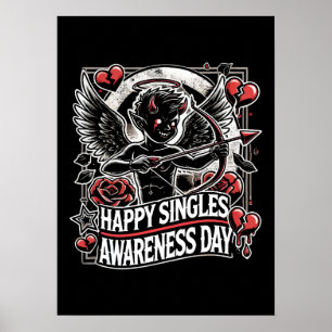 Happy Singles Awareness Day, Anti Valentine’s Day Poster
