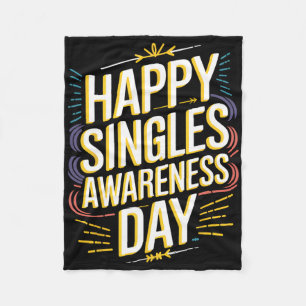 Happy Singles Awareness Day Funny Anti-valentine D Fleece Blanket