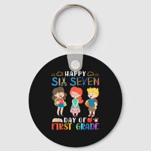 Happy Six Seven Day Of First Grade Student Back To Key Ring
