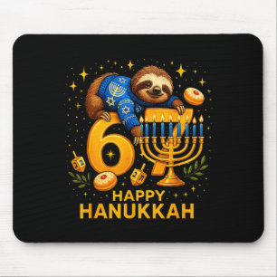 Happy Six Seven Hanukkah Funny Meme Menorah Sloth  Mouse Pad