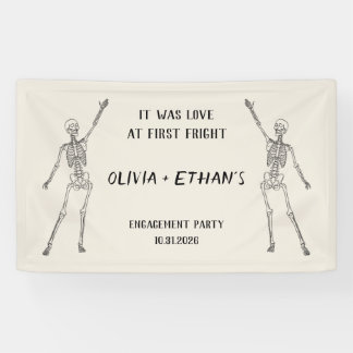 Happy Skeleton Engagement Party Banner