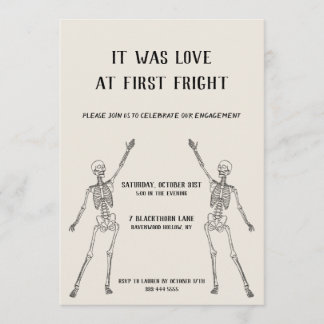 Happy Skeleton Engagement Party Invitation