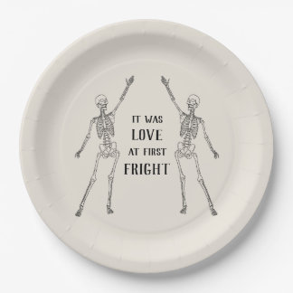 Happy Skeleton Engagement Party Paper Plate