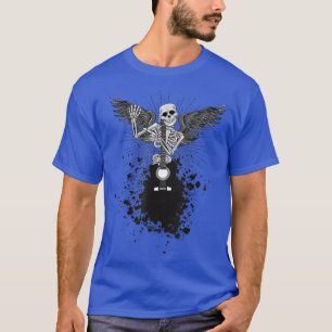 Happy Skeleton Guitar Guy Spooky Halloween Rock Ba T-Shirt