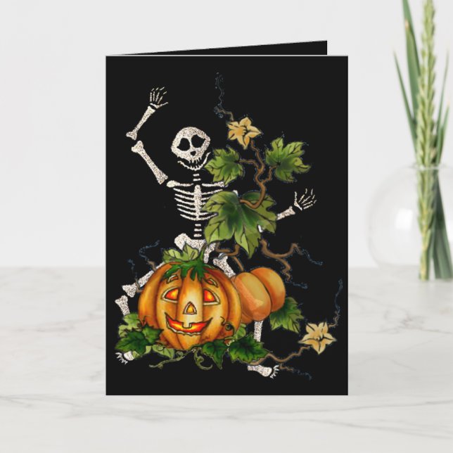 HAPPY SKELETON & JACK by SHARON SHARPE Card (Front)