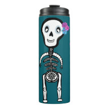 Happy Skeletons with flowers