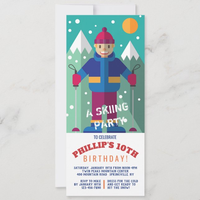 Happy Skier Invitation (Front)