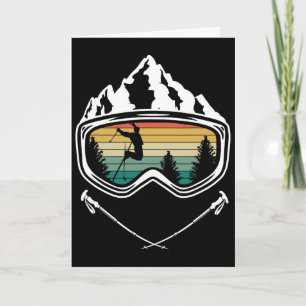 Happy Skiing Freestyle Skier Winter Sports Holiday Card
