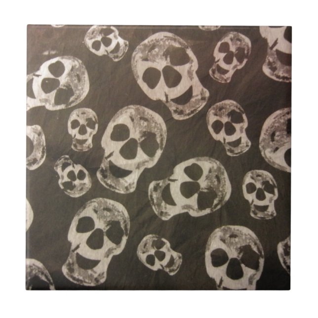 Happy Skulls Ceramic Tile (Front)