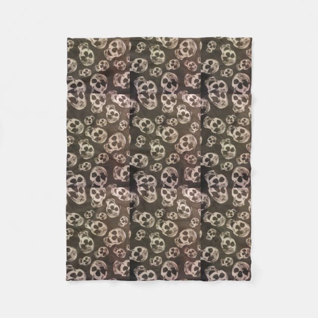 Happy Skulls Fleece Blanket (Front)