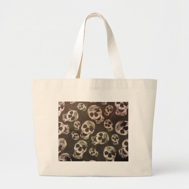 Happy Skulls Large Tote Bag (Front)