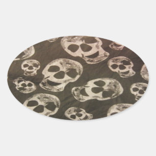 Happy Skulls Oval Sticker