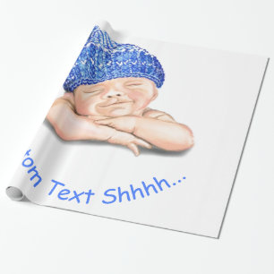 Happy Sleeping Baby Wrapping Paper Your Text Name