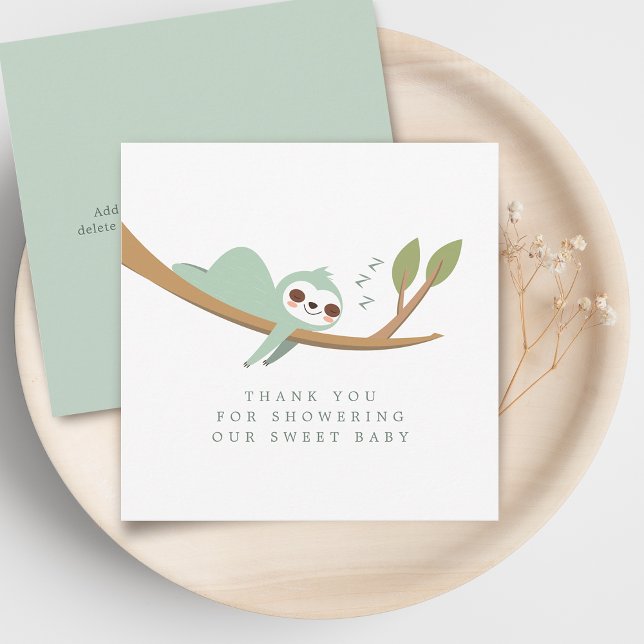 Happy Sloth Baby Shower Thank You Card (Happy Sloth Baby Shower Thank You Card)