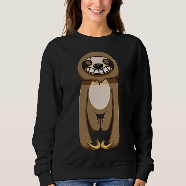 Happy Sloth Cute Sloth Fitted Sweatshirt (Front)