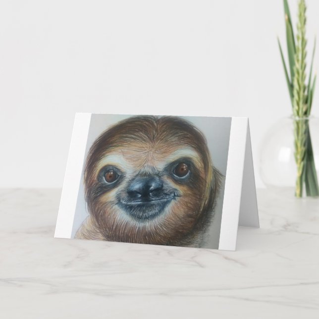 HAPPY SLOTH GREETINGS CARD!sloths animal Card (Front)