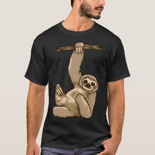 Happy Sloth Hanging On Tree Branch T-Shirt