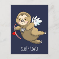 Happy Sloth Love Valentine Cupid
