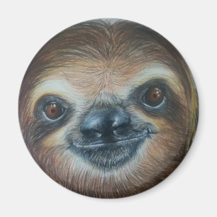 HAPPY SLOTH MAGNET! sloths smile Magnet