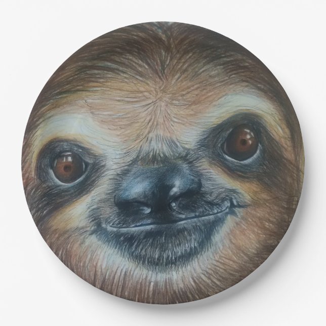 HAPPY SLOTH PARTY PLATES! PAPER PLATE (Front)