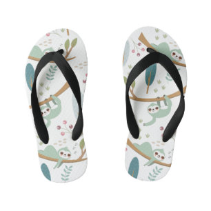 Happy Sloth Pattern Kid's Thongs